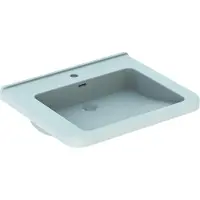 Geberit Renova Nr. 1 Comfort, lavabo encastré, 650x550 mm, avec percement pour robinetterie, avec trop-plein, blanc, 128665600, 128665600