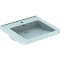 Geberit Renova Nr. 1 Comfort, lavabo avec encastrement, 600x550 mm, avec percement pour robinetterie, avec trop-plein, blanc, 128660600, 128660600