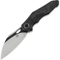 Bestech Coltello pieghevole Nogard - Blackwash + Satin - Black Red Marble CF, nero