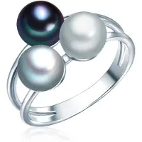 Valero Pearls Anello genziana / argento / bianco perla
