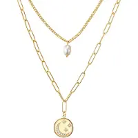 Valero Pearls Collana giallo oro / bianco perla