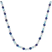 Valero Pearls Collana navy / blu chiaro / argento / bianco perla