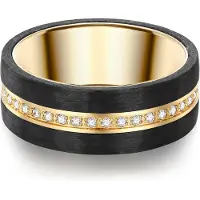 Trilani Anello giallo oro / nero / trasparente