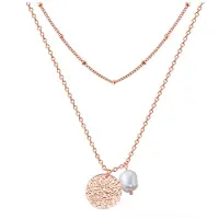 Valero Pearls Collana oro rosé / bianco perla