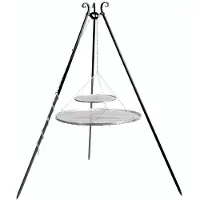 TRIZERATOP 180 cm griglia girevole Doppia griglia in acciaio inox 70 + 40 cm