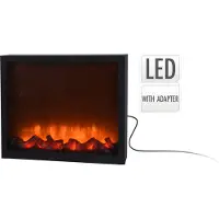 Huismerk Caminetto elettrico | caminetto a legna con effetto fiamma a LED elettrico con alloggiamento in metallo nero 41x25 cm