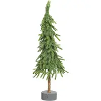 Everlands Abete artificiale con glitter e base in cemento 60 cm verde