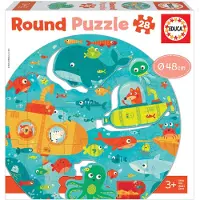 Educa Puzzle Rotondo Sotto Il Mare 28 Pezzi