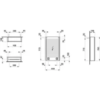 Laufen Frame 25 armoire de toilette, éclairage vertical, arrêt à gauche, 750x150x450, H4083019001441, H4083019001441