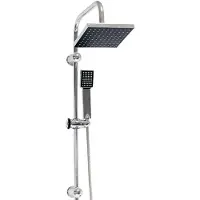 Grafner Set doccia con soffione, doccetta, tubo flessibile, asta e set di collegamento Set doccia Sistema doccia Set doccia angolare