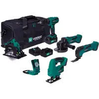 Vonroc Set elettroutensili VPower 20V - 4.0Ah | Incl. 5 utensili, 2 batterie e caricatore