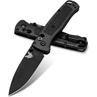 Benchmade Coltello pieghevole Bugout S30V Black Cerakote, Black CF-Elite