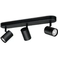 WiZ Connected Plafoniera LED Dimmerabile RGB Smart WiFi - Bluetooth 4,9W Tre faretti Imageo Nero