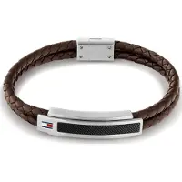 Tommy Hilfiger doppio bracciale in pelle marrone 2790355