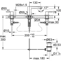 CASA39 Grohe Eurostyle Cosmopolitan Rubinetto lavabo 3 fori 20208002