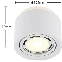 Arcchio plafoniera Walisa, Ø 15 cm, bianco, metallo, GU10