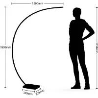 LINDBY LED lampada da terra ad arco Kendra, bianco, alluminio, altezza 180cm