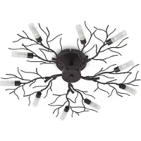 LINDBY Plafoniera Bigna, Ø 68 cm, a 10 luci, vetro, metallo