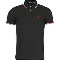Ralph Lauren per uomo. 710842621001 Polo nera slim fit in piqué personalizzata (L), Nero, Casual, Cotone, Classico, Manica corta