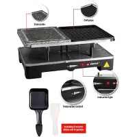 Alpina grill elettrico alpina WJK202A - 1200W, raclette 8 persone - 8 teglie, 8 spatole - antiaderente