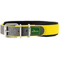 Hunter Collar Convenience Comfort Collari per cani (Halsumfang 52 - 60 cm - Breite 2,5 cm, neongelb)