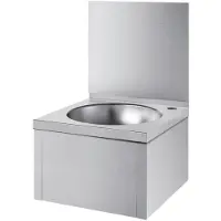Delabie Lavabo SXS senza rubinetto con pannello posteriore Edst. 1.4301 satinato