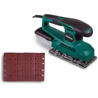 Vonroc Levigatrice orbitale 240W | Incl. scatola raccolta polvere e 12 carte abrasive