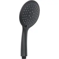 Differnz Rubinetto manuale con 3 getti, diametro 12 cm, finitura nera opaca, materiale plastico, a risparmio idrico, anticalcare