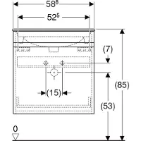 Geberit Renova Plan ensemble lavabos avec meuble sous lavabo, 1 tiroir, 60x62,2x48cm, 501.915.JK.1, 501.915.JK.1