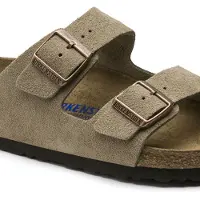 Birkenstock per uomo. 951301 Sandali in Pelle Arizona Soft (Vestibilità Regolare) marrone (38), Basso, Nessuno, Casual