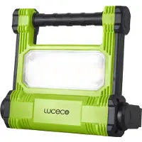 Luceco Faretto da cantiere LED portatile Nero/Verde IP54 20W 1800lm Bianco freddo 6500K con batteria ricaricabile