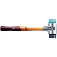 HALDER Mazza SIMPLEX soft-face con alloggiamento in alluminio e manico in legno, Ø 30, composizione TPE-soft / gomma