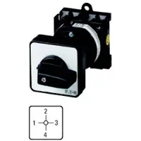 Eaton Interruttore a gradini , T0, 20 A, montaggio intermedio, 4 moduli, contatti: 8, 90°, con scatto, senza posizione zero, 1-4, n. di riferimento 15056 013604