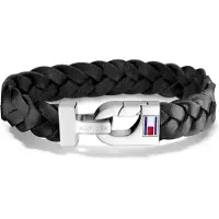 Tommy Hilfiger Bracciale In Pelle Con Chiusura In Acciaio — Bracciale