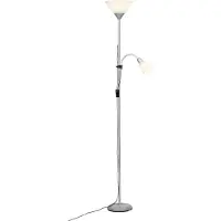 Brilliant Lampada brillante Spari LED a soffitto braccio di lettura argento/bianco | 1x LED-A60, E27, lampadina LED 9,5W inclusa, (806lm, 2700K) | Con interruttore a cavo intermedio