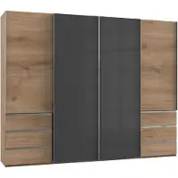 Fresh To Go Armadio ad ante scorrevoli Armadio a 4 ante con cassetti Design selezionabile