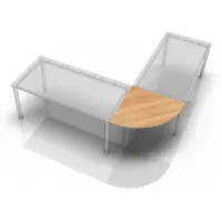 Hjh OFFICE PRO XBE91 W - Angolo a 90 gradi, forma circolare, 80x80, noce