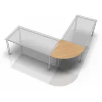 Hjh OFFICE PRO XBE91 W - Angolo a 90 gradi, forma rotonda, 80x80 cm, rovere