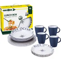 Brunner Lunch Box Set stoviglie (16 Pieces, bianco)