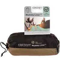 Cocoon MummyLiner Organic Cotton Sacco a pelo da viaggio (241 x 90/56 cm, marrone)