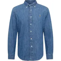 Ralph Lauren per uomo. 710792043001 Camicia di jeans blu su misura (M), Casual, Cotone, Manica lunga, Navy