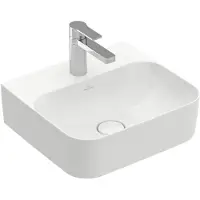 Villeroy & Boch Finion lave-mains, trop-plein invisible, 1 trou pour robinet, dessous poncé, 430x390mm, 43644CR1, 43644CR1