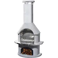 Buschbeck Barbecue da giardino camino Kreta II bianco 90073.000