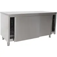 Saro Armadio da lavoro 1400x700x850mm con ante scorrevoli e 1 ripiano in acciaio inox
