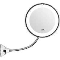 Uniq Specchio da bagno flessibile con ventosa - Ingrandimento 10x e rotazione a 360 gradi