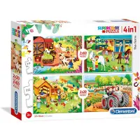 Clementoni SuperColor 4 in 1 The Farm 2 x 20 + 2 x 60 pezzi — Puzzle