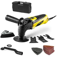 Trotec utensile multifunzione PMTS 10-230V con sistema di serraggio rapido Motore da 300W Set completo di accessori Valigia di trasporto
