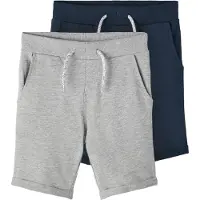 Name it Kid's Vermo Long Shorts 2-Pack Pantaloncini Bambini (116, grigio)