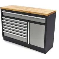 HBM 7 cassetti 136 cm. Armadio portautensili professionale, banco da lavoro con porta per attrezzatura da officina