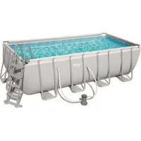 Bestway Set completo di piscine con telaio Power Steel, quadrato, 488x244x122cm, 56670